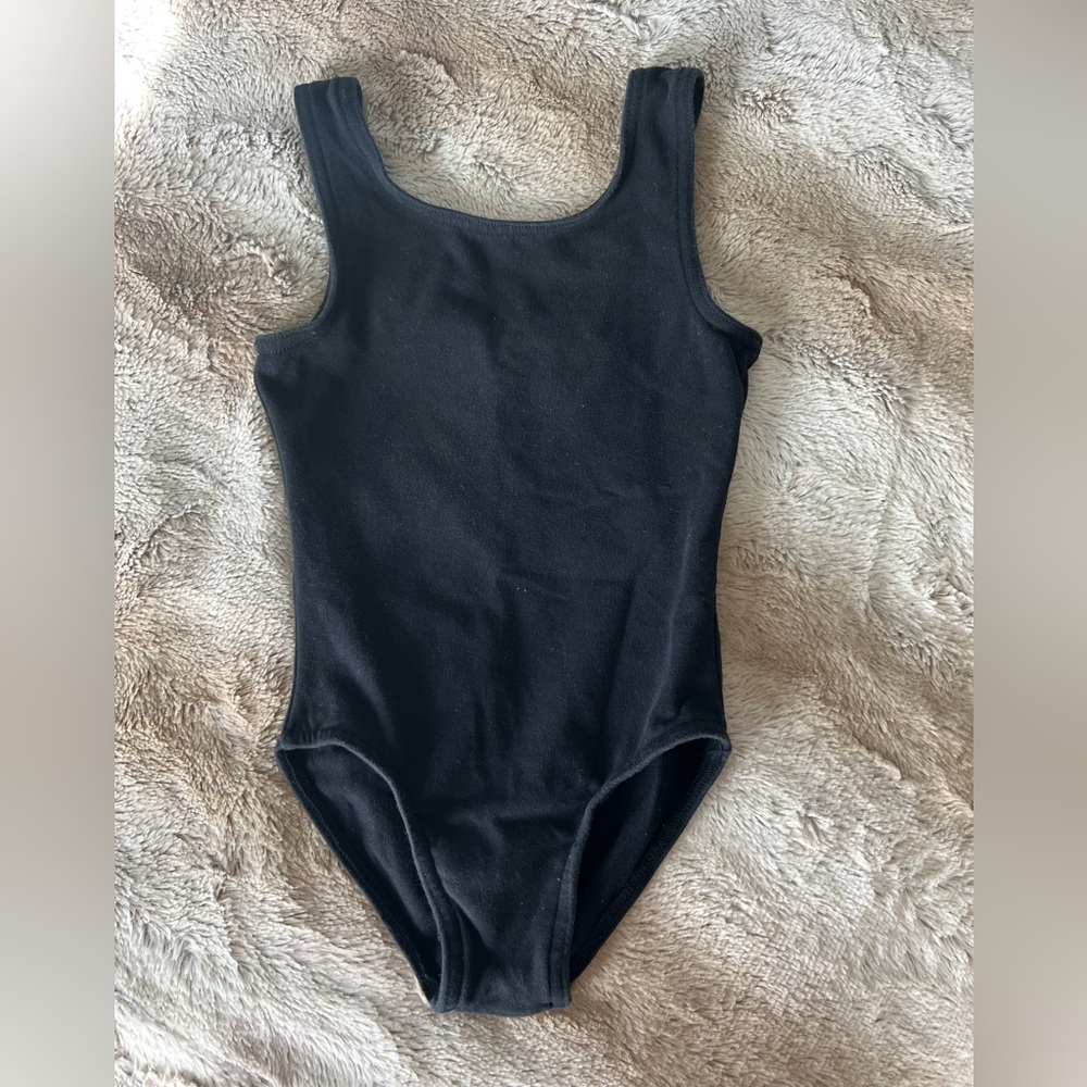 Mondor black dance or gymnast body suit. Size 6X-7